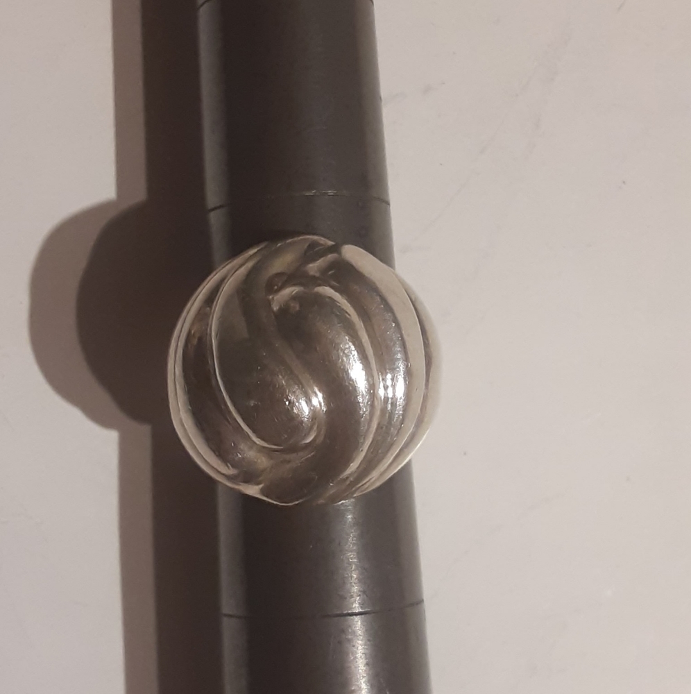 MEXICO MODERN STERLING WAVE RING c1990 Sz 6 Hvy - Solid